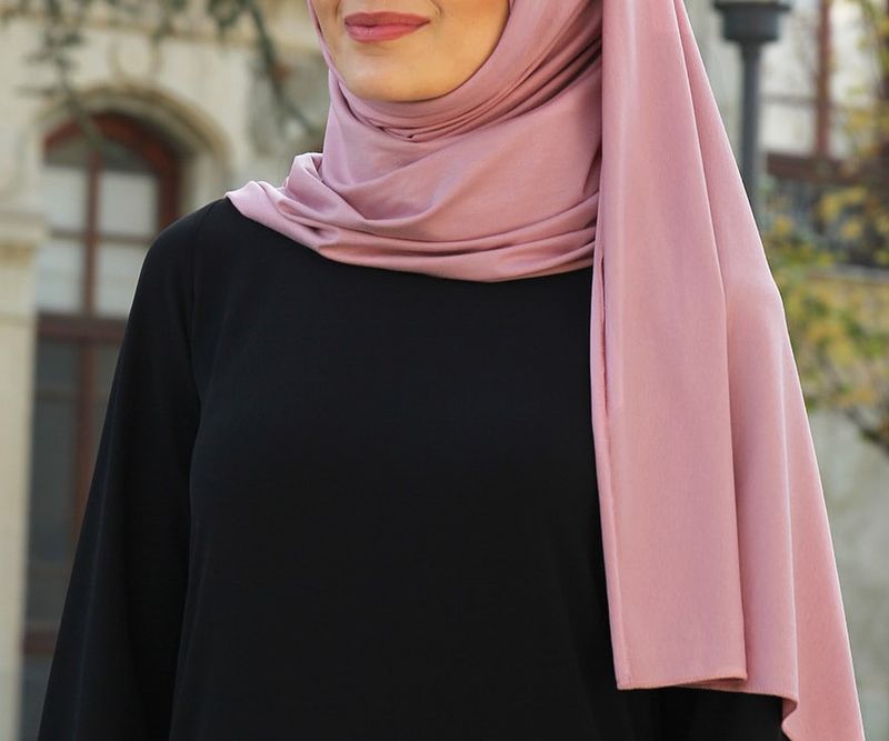 Pudderrosa Jersey Hijab